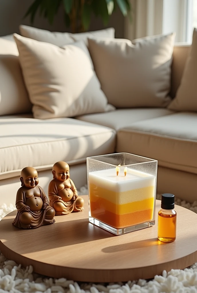 Can you create candle in jar yam about Buddha  character Only a signature
 have brand and have a logo shop can see Tiny candles that look like offerings