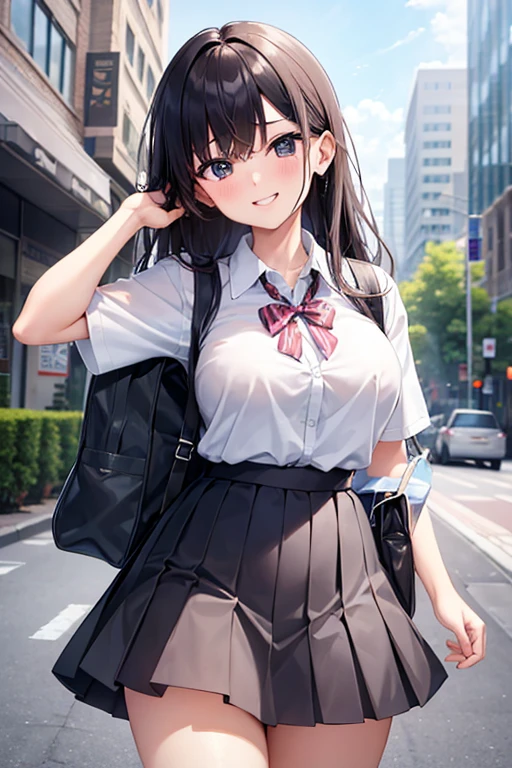 (Best quality, 8k, 32k, Masterpiece, UHD,:1.2), RAW, human, 1girl,ultra cute , ultra cute, natural lighting, transparent shining eyes, 20yo, medium breast ,femur, fair complexion , flushed face, Stylish western style cafe, female cafe clerk, Cafe clerk uniform, fine clothes, carry a coffee pot,laughter, Bright atmosphere in the store, waitress uniform