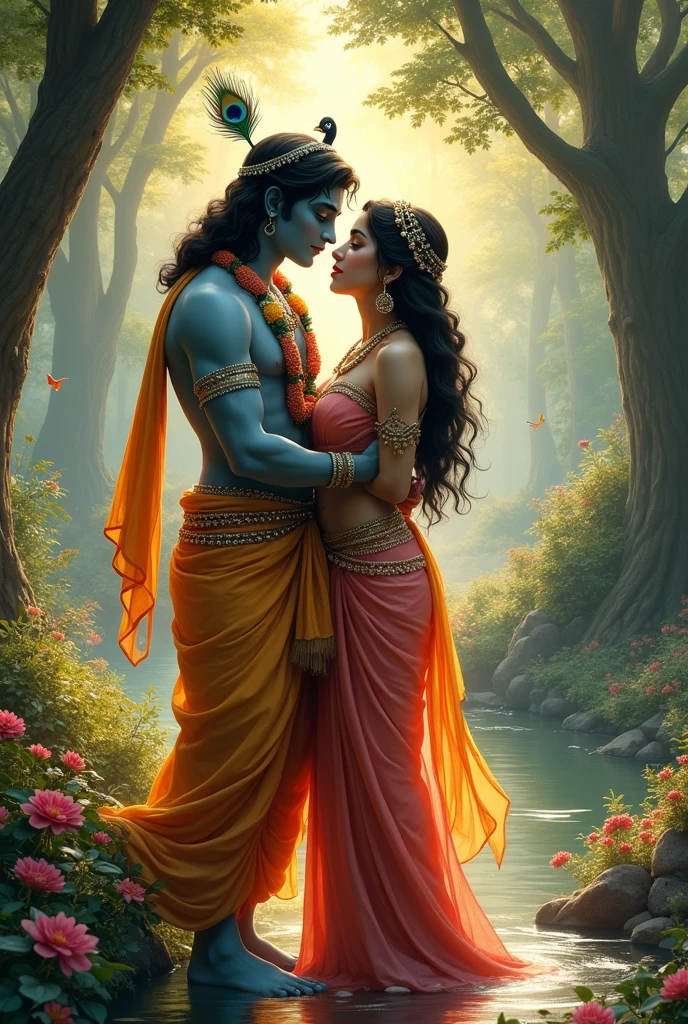 Krishna lipp kiss
with radha