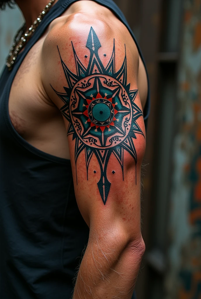 Maori compass tattoo