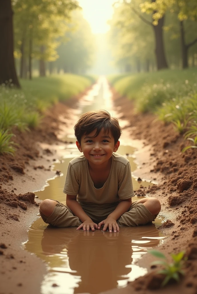 menino: Miguel, aproximadamente 5 anos de idade, cabelo curto estilo Disney, olhos castanhos e sorrisos. garota: Giovana, 2 anos, longos cabelos pretos e olhos azuis. scenecy: Miguel and Giovana are in a cozy little house in the valley, ao fundo um dia ensolarado, Destacando o Sol.