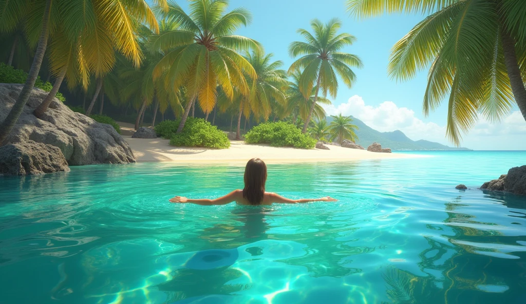 araffe woman in a bikini and hat laying on a pool edge, in a luxurious pool, poolside, blue bikini, laying down, next to a pool, realistic bikini, photorealistic perfect body, deep tan skin, in a swimming pool, rendering, in the sun, beautiful angle, photorealistic picture, beautiful tan mexican woman, relaxed. blue background --auto --s2