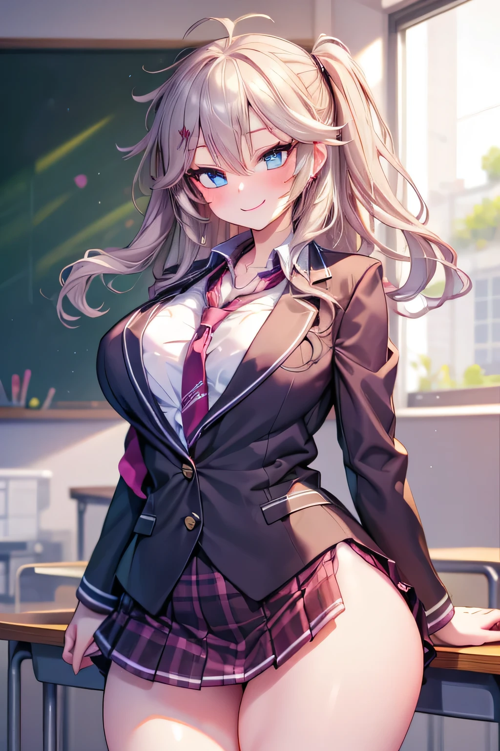 Hentai、Best Quality、A busty high school girl makes a sexual appeal in the school music room、blazer、mini skirt、Perfect proportions、Weight-induced sagging breasts、smile、Fatty legs、Beautiful sparkling eyes、smile、Blushed、Cowboy Shot