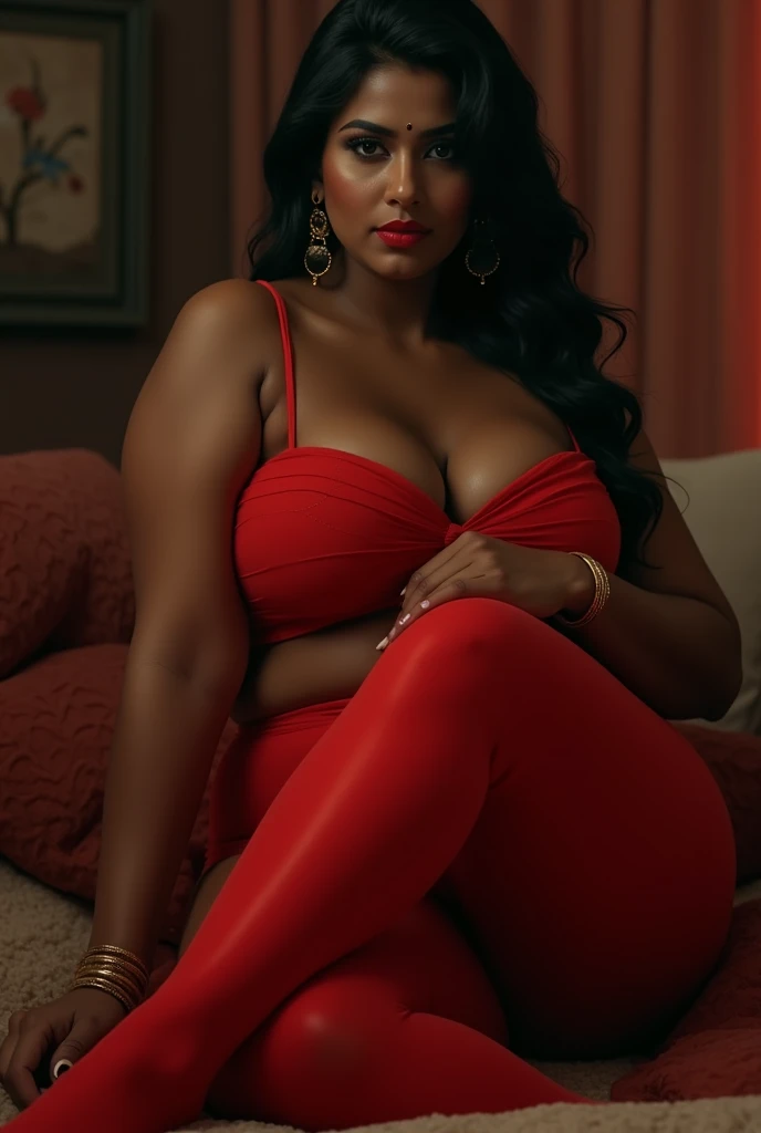 beautiful ebony woman, bbw, curly hair, full body, lingerie, afro hair, ponytail, long hair, jade eyes, bimbo lips, red lips, ((red playboy bunny costume)), rabbit ears, pompom, ((perfect natural breasts), photorealistic, photo, masterpiece, realistic, realism, photorealism, high contrast, photorealistic digital art trend on Artstation 8k HD high definition detailed realistic, detailed, skin texture,  hyperdetailed, realistic skin texture, armor, best quality, ultra high resolution, (photorealistic: 1.4), high resolution, detailed, raw photo, sharp re, by lee jeffries nikon d850 film stock photography 4 camera kodak portra 400 lens f1.6 rich colors hyper realistic texture dramatic lighting unrealengine trend in artstation cinestill 800,