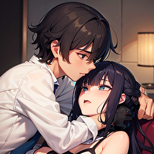 a tied up teenager girl getting raped by an emo guy, rape, sex, forced, sexual intercourse, space, space ship