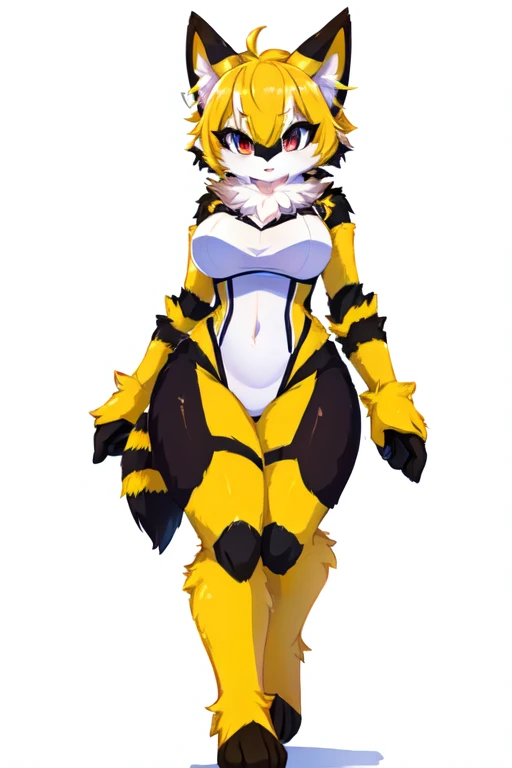 Renamon, digimon, furry,  yellow fur, huge tits, big booty, piercings, tall, horny, slut, nude, full body, vhs_effect, house_wife, showing her puffy pussy, by_sligarthetiger