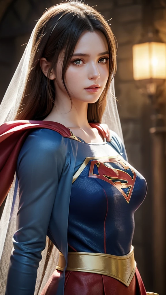 Woman body set big breasts, Supergirl costume dress