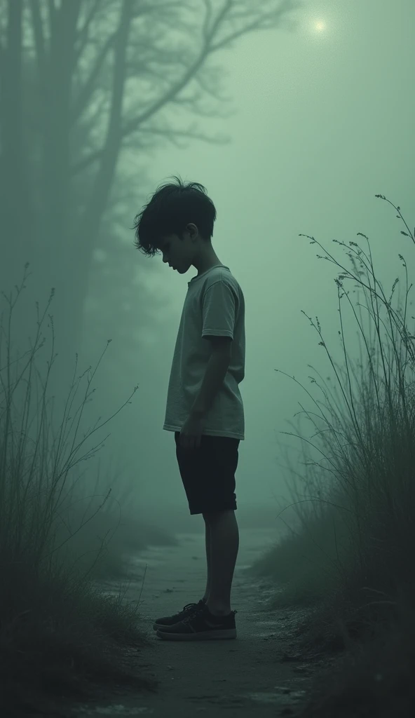 Go through the stiff dry grass The thorny leaves whisper accompanying your steps The sky is not blue, black and silent The boy is silent, bowing his head in shame But the wounds fill the world