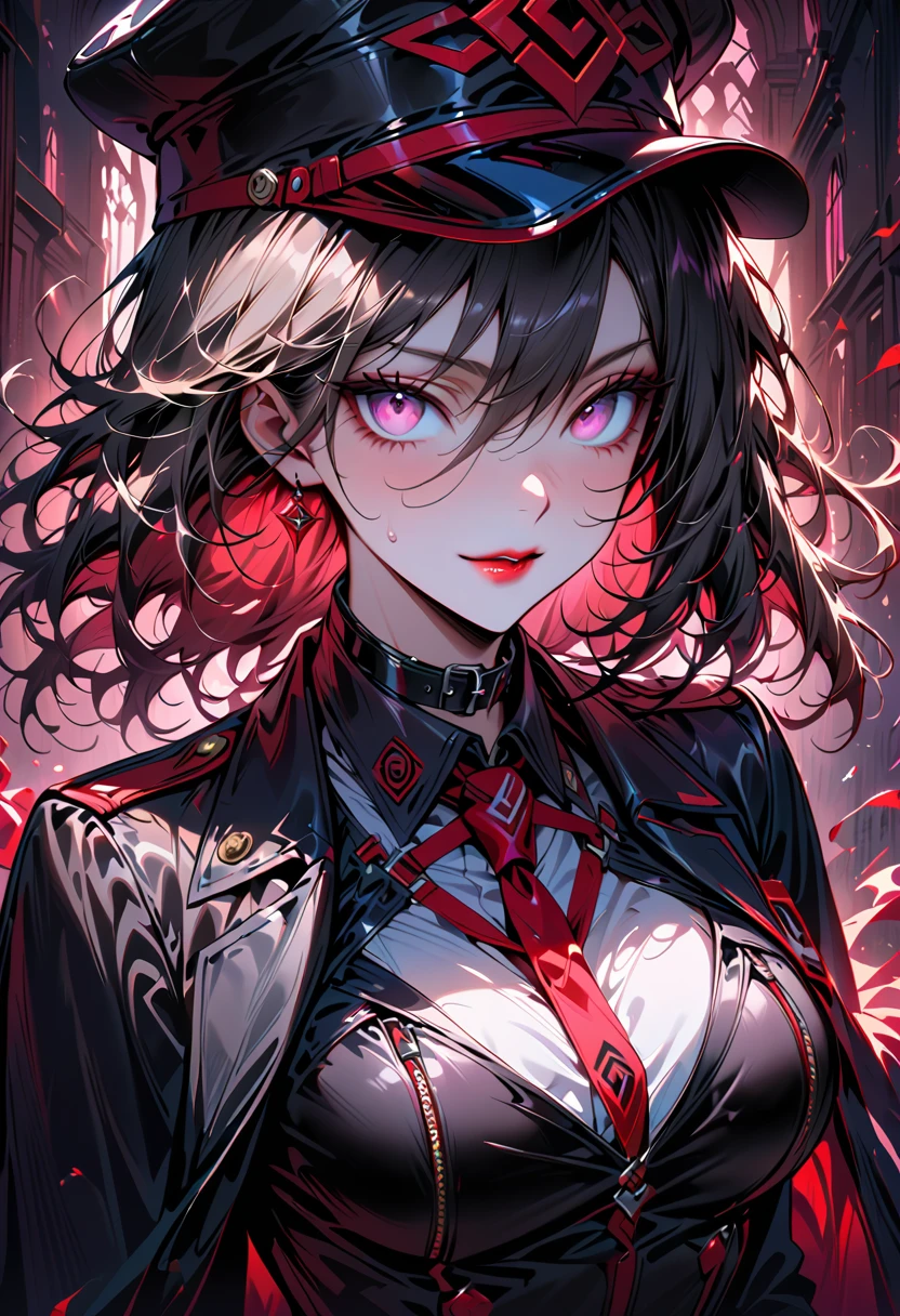 (comic book style),(linear art_Anime),(masutepiece, Best Quality, ),(Laura Bad Picture:1.2),(Lora Add Details:1.2),Highly detailed flat color:0.8, 8K,1 girl in,Gothic punk、Demon's Castle Background