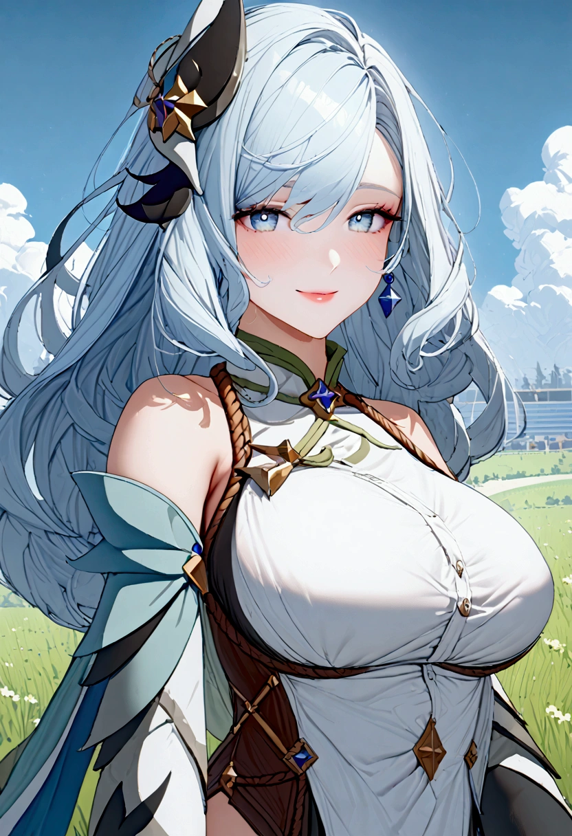 (((((Shenhe)))))、(Light blue hair)、(Long Hair)、((Big big breasts)),((Show me your crotch))、(smile)、((blue sky))、((Grassland Stadium))、{{{Let me me me me&#39;Let me me me&#39;Let me me&#39;Let me&#39;Let&#39;s take a closer look}}}、{{{masterpiece}}}, {{{Best Quality}}}, {{ultra-detailed}}, {{shape}}, {{{Very delicate and beautiful}}},{{extremely detailed CG}}、{{unity 8k portrait}}、{{Fabric Shading}}、{{super detailed skin}}、{{Perfect Anatomy}}、{{detailed}}、{{Dynamic Lighting}}、{{{beautiful detailed eyes}}}、{{{beautiful detailed Face}}}、{{{Realistic, RAW Photos}}}、(Perfect Face)、(非常にdetailedな顔)、(Perfect Eyes)、(Highlights)、(Perfect Legs)、(Perfect breasts)、(Perfect pose)、(Perfect body)、