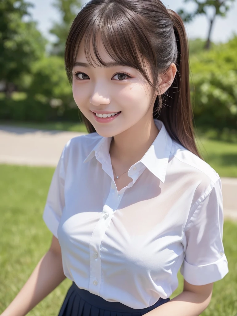 (Upside-Down French Braid Hairstyle), adorable, 1 girl, (face to face), 10 years old, baby face, happy, half body portrait, (face details: 1), (eye details:1), ((big breasts)). wearing transparent transparency long shirt, .. Cute posed. proportional body. Ultra High Res. realistic: 1.4, UHD,
