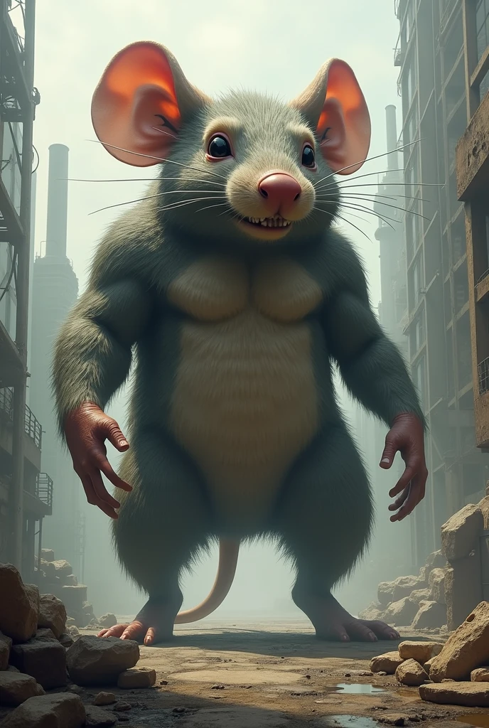 An extremely muscular rat 