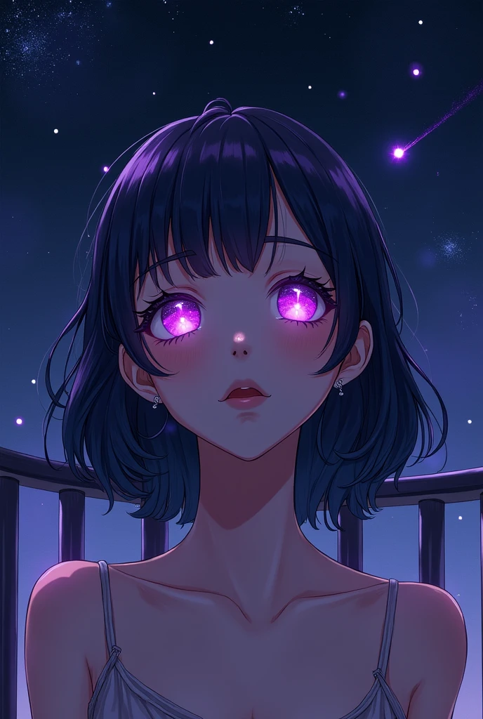 work of art, best qualityer, realisitic, mature woman, cute, 25 years old, cloused mouth, portraite, extreme detailed face, soft smiling, (dark purple eyes), ((with single black hair bun), ((hair with front bangs)), [tthin eyebrows], ((light purple dress)), no-makeup, drlight smile, ear flush, light blush, short eyelashes, 4K,open air