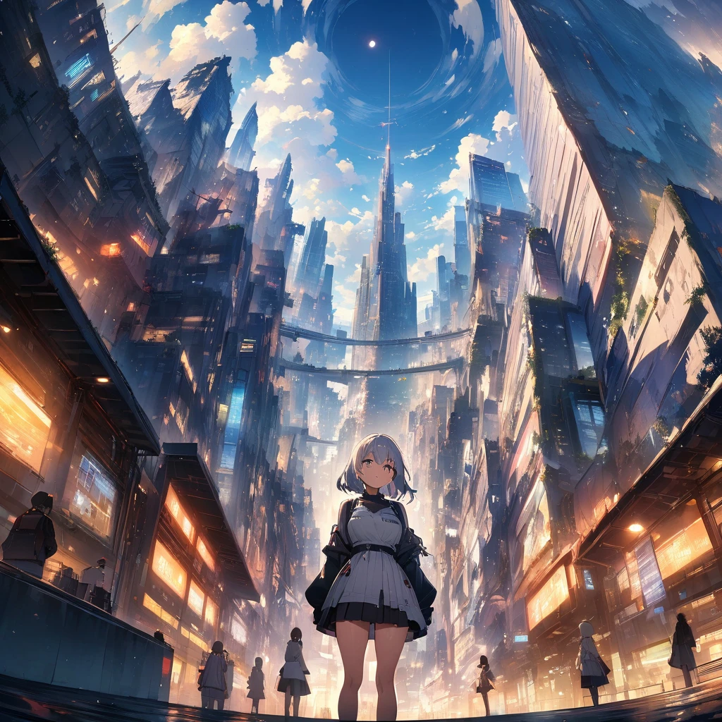 cyberpunk girl, future world,