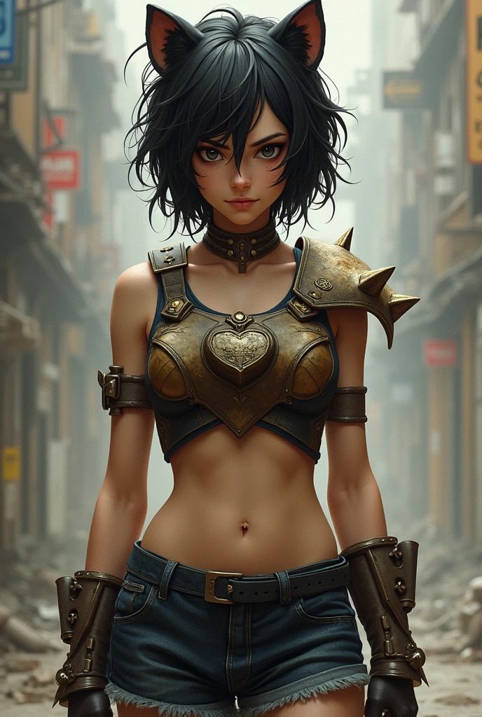 (dishevelled hair), (illustration), portraite, (futuristic city background), (arms behind the back), Waist slender, great smile, strong abdomen, slender girl, strong abdomen, muscular girl, front pose, muslos grandes, facefocus, flat-chested, large cathedral background, hair blue, shirt with skirt, Sit on the rock, detailed vagina, Kale, heavy knight armor, mecha museum, pale skin, gothic dress, twintails, Eyes red, heart accessories details