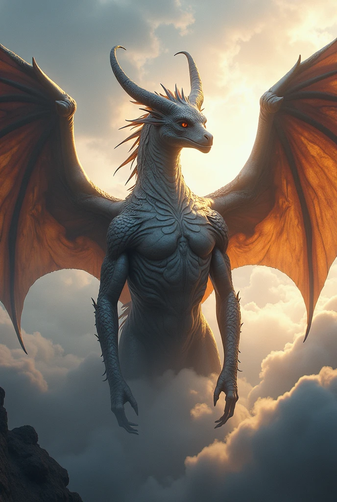 A human with power of a dragon
Who look like human but poses power of dragon with wings
