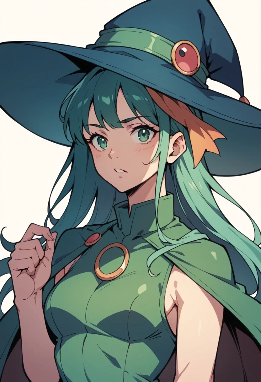 (best quality, masterpiece:1.2), ultra detailed, 1girl, <lora:ShizukaV2:0.7>, shizuka masou,
cloak, yellow thigh boots, witch hat, crossed arms,
<lora:gyokai:0.8>