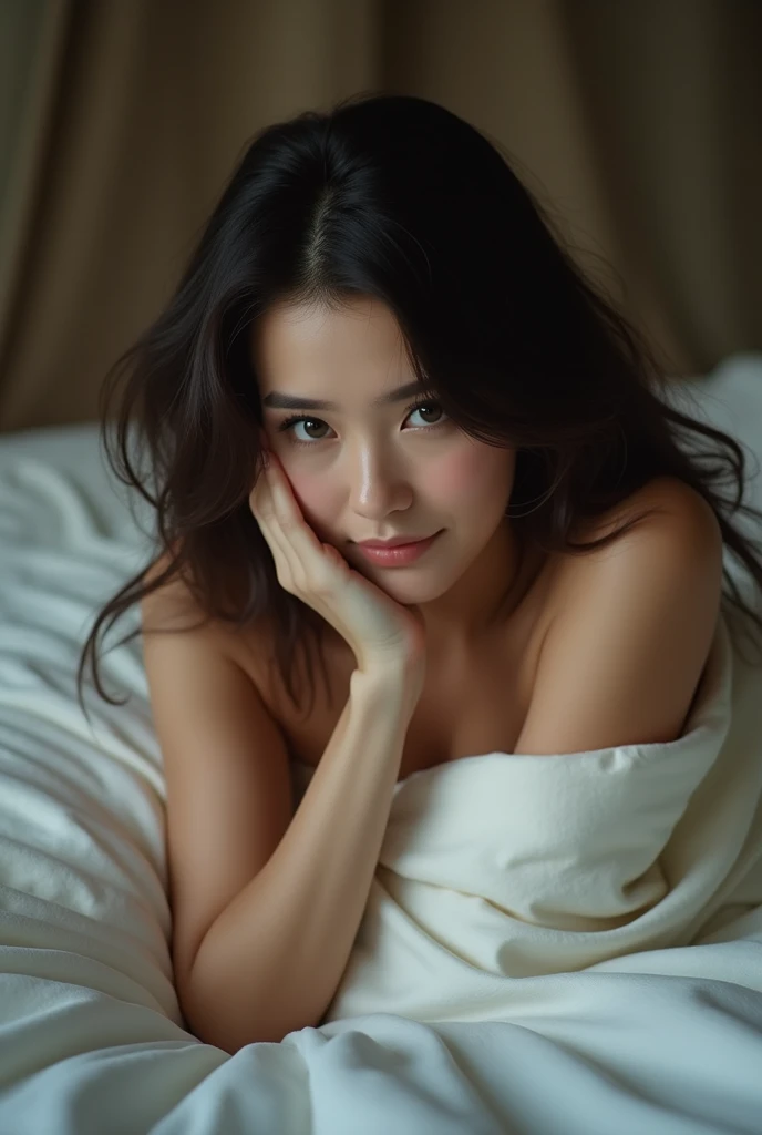 woman without clothes lying on the bed face down