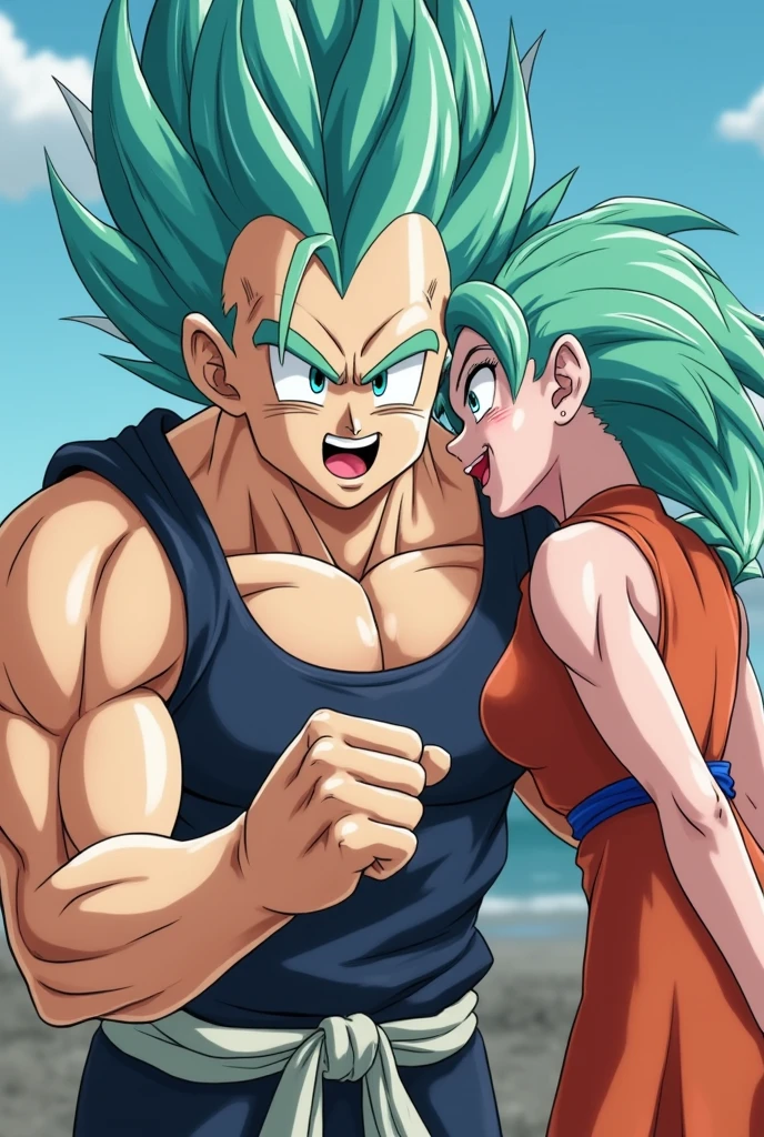 Super Goku Goku has sex with Green Caulifla