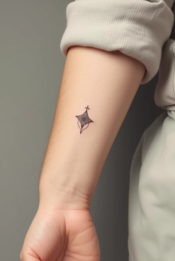 A hand tattoo representing the zodiac sign Gemini, let it be feminine