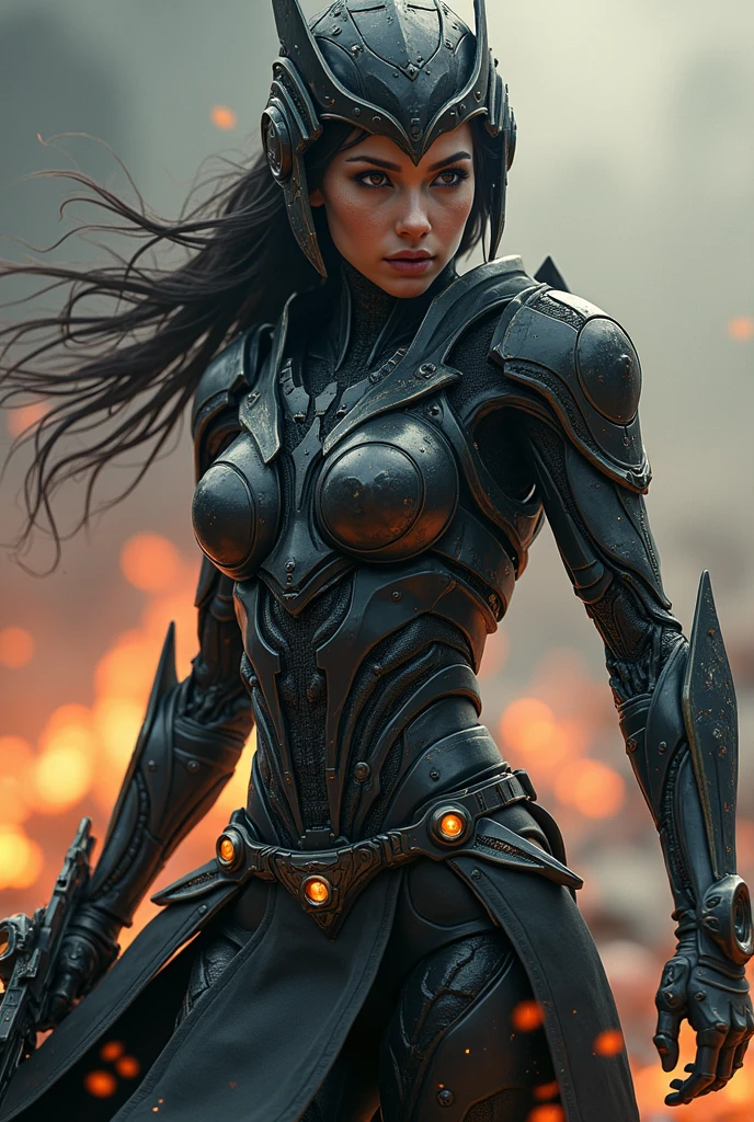 (masterpiece, photorealistic:1.4, extremely intricate:1.3), (photon mapping, radiosity, physically based rendering, ultra resolution, hyper-realistic, photorealistic:1.4, hyper-realistic, 8K), ((((humid teenage 20year, [bodybuilder:supermodel:0.8], (wide eyes, long lashes, battle-damaged translucent glossblack breastplate armor:0.8, etched, engraving)), [makeup:freckles:0.7])), blue eyes), angry, arrogant, BREAK, ((background is a futuristic neon cityscape, ((she is a juggernaut, muscular), mechanical arms, mechanical hips, wires, wiring, ((glowing cybernetic chrome crystal reflections, lunging, brandishing serrated obsidian dagger, chrome cyborg headband), dynamic karate action pose, faraway battlemech mecha), long straight ([dark hair:glossblack hair:0.7], volumetric, shadows)))
