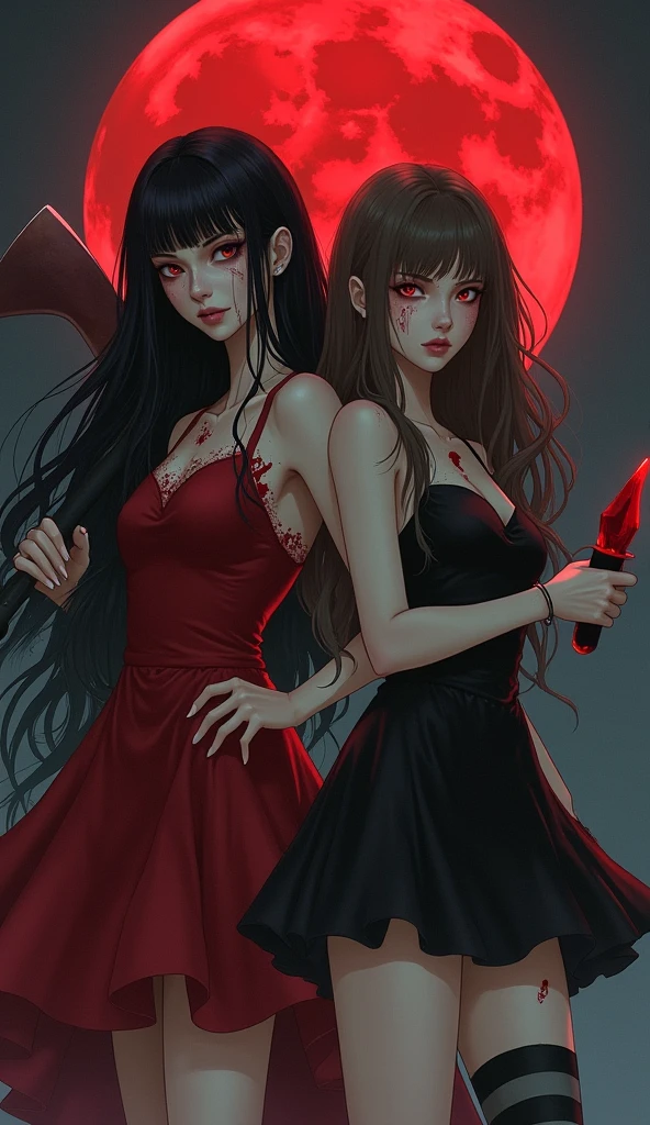 (medium shot,((high quality + high color saturation)),(gothic style),(long curly black hair),(black eyes),(black red skirt),tree shadow pattern, atmospheric ink),(exaggerated Shooting angle, unique lens light and shadow effect, (the air is full of blood), (suspended in the air), (the background is (gothic fantasy overhead world)): 0.8