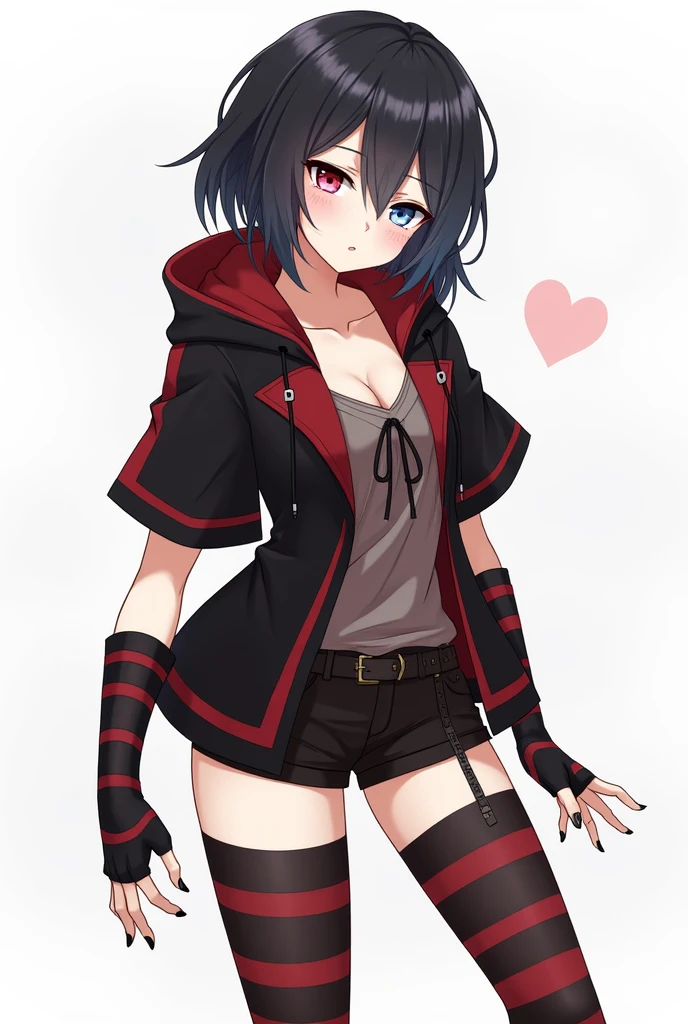masterpiece, best quality, 1girl, <lora:RyugasakiRene1stCv1-000080:1>, 1stC, 1girl, tail, large_breasts, pants, looking_at_viewer, simple_background, open_mouth, underboob, demon_tail, full_body, white_background, sneakers, black_pants, black_footwear, holding, navel, squatting, blush, red_pants, tongue, demon_horns, chain, pointy_ears, ear_piercing
