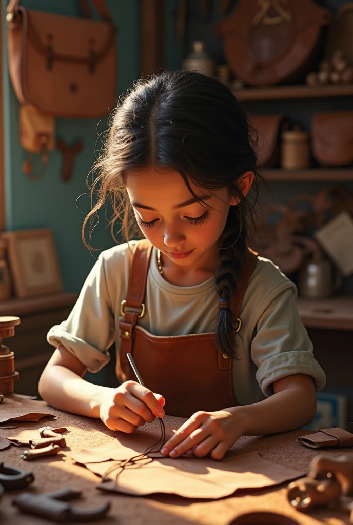 Create an image of a young artist working on a masterpiece in a cluttered, dimly lit studio. The canvas is marked with paint smudges, and the artist is in deep concentration, underscoring the idea that the path to creative success is filled with messy, imperfect moments. Cinematic Photography, soft overhead lighting, --ar 16:9 --v 5