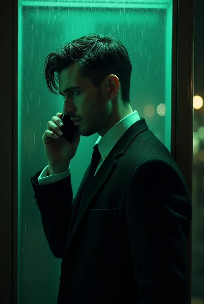 Man in black smoking a cigarette