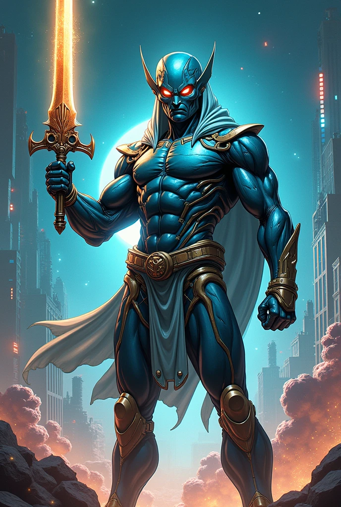 Morden lord shiva with armour and weapons 

