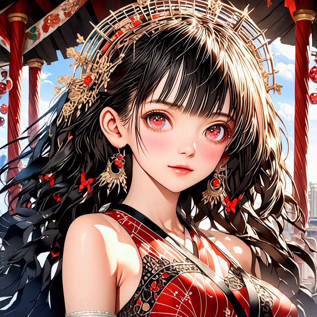 a beautiful young Chinese girl (anime style 8k, HDR, UHD, intricate details, extremely intricate details, hyperrealistic, extremely realistic, high quality). white, shiny and flowing hair (anime style 8k, HDR, UHD, intricate details, extremely intricate details, hyperrealistic, extremely realistic, high quality). eyes: blue color, expressive and bright eyes (anime style 8k, HDR, UHD, intricate details, extremely intricate details, hyperrealistic, extremely realistic, high quality). red and full mouth (anime style 8k, HDR, UHD, intricate details, extremely intricate details, hyperrealistic, extremely realistic, high quality). medium and pointy breasts extremely detailed (anime style 8k, HDR, UHD, intricate details, extremely intricate details, hyperrealistic, extremely realistic, high quality). thin, white, short, flowing dress showing all the details and contours of her breasts (anime style 8k, HDR, UHD, intricate details, extremely intricate details, hyperrealistic, extremely realistic, high quality). her dress is so thin that it flies in the wind showing her panties (anime style 8k, HDR, UHD, intricate details, extremely intricate details, hyperrealistic, extremely realistic, high quality). her panties are dark red lace (anime style 8k, HDR, UHD, intricate details, extremely intricate details, hyperrealistic, extremely realistic, high quality). she is riding on the amusement park (anime style 8k, HDR, UHD, intricate details, extremely intricate details, hyperrealistic, extremely realistic, high quality). background (anime style 8k, HDR, UHD, intricate details, extremely intricate details, hyperrealistic, extremely realistic, high quality). full body view (8k anime style, HDR, UHD, intricate details, extremely intricate details, hyper realistic, extremely realistic, high quality).