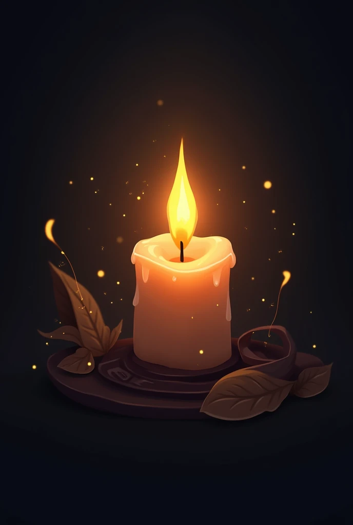 A beautiful, elegant candle and diffuser shop logo, cinematic lighting, chiaroscuro, warm glowing candle flame, smoke trails, luxury golden text, minimalist modern design, high contrast, dramatic shadows, ornate floral accents, refined, premium quality, masterpiece