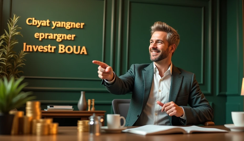 Joyful businessman, smiling, waving, street cafe, detailed face, realistic, photorealistic, HDR, 8k, high quality, bright colours, warm lighting, beautiful landscape, intricate details, cinematic composition