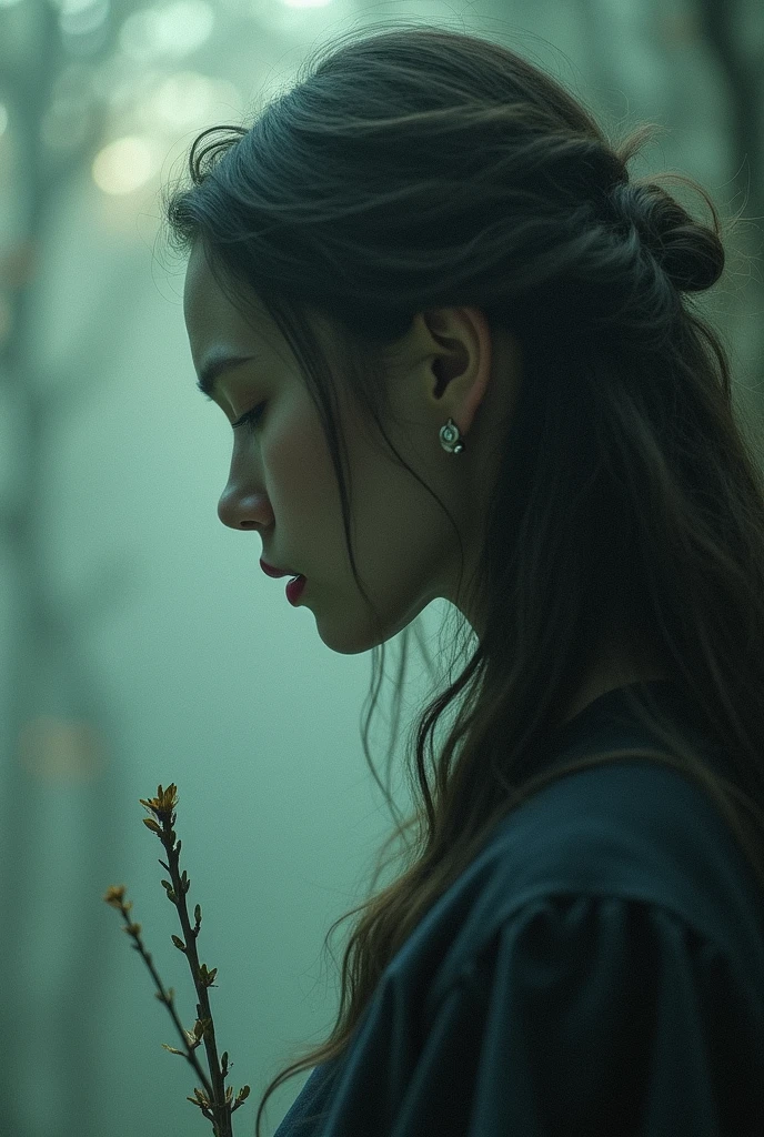 best quality, masterpiece, best quality, 1girl, creature, profile, pose,(wounded:1.25),(flowers:1.15),(depressed:1.25), (fade:1.1), crying,(spell circle:1.25),