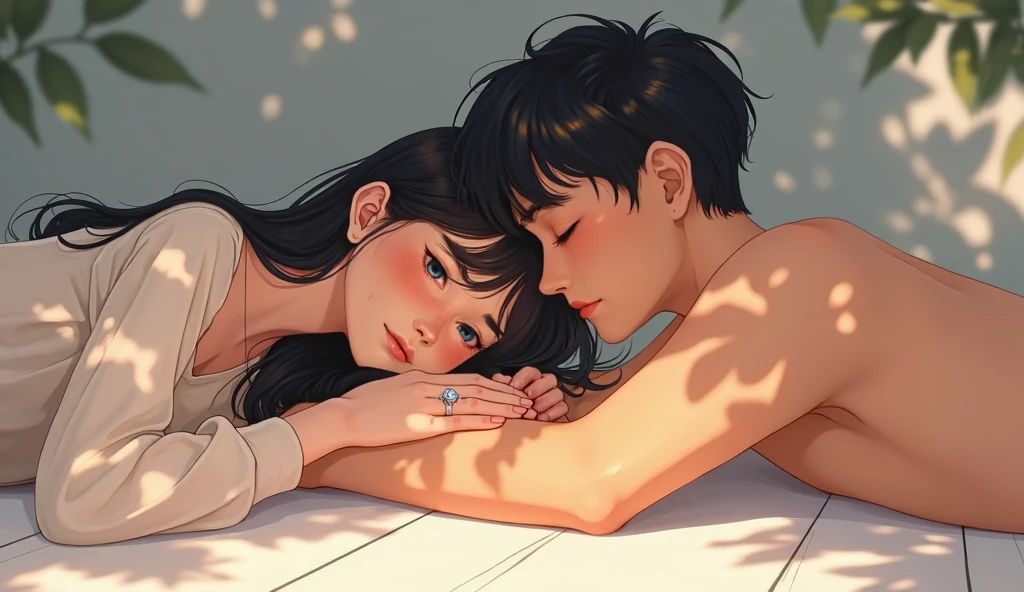 ((masterpiece, Best quality)), realistic, Men 30 years old and boys 18 years old.,, boys with open limbs, the right eye is closed and the left eye is also closed, in a trance. very short black hair, blush, vulgarity, top to bottom bottom to top, hard breath, Back style, (((Boy's face in focus))), guy grabbed by the ass from behind, Macho man inserts into boy's ass, white cream leaks from his crotch, very sweaty wet skin, Bare skin, ((flat chest)), (2Man)