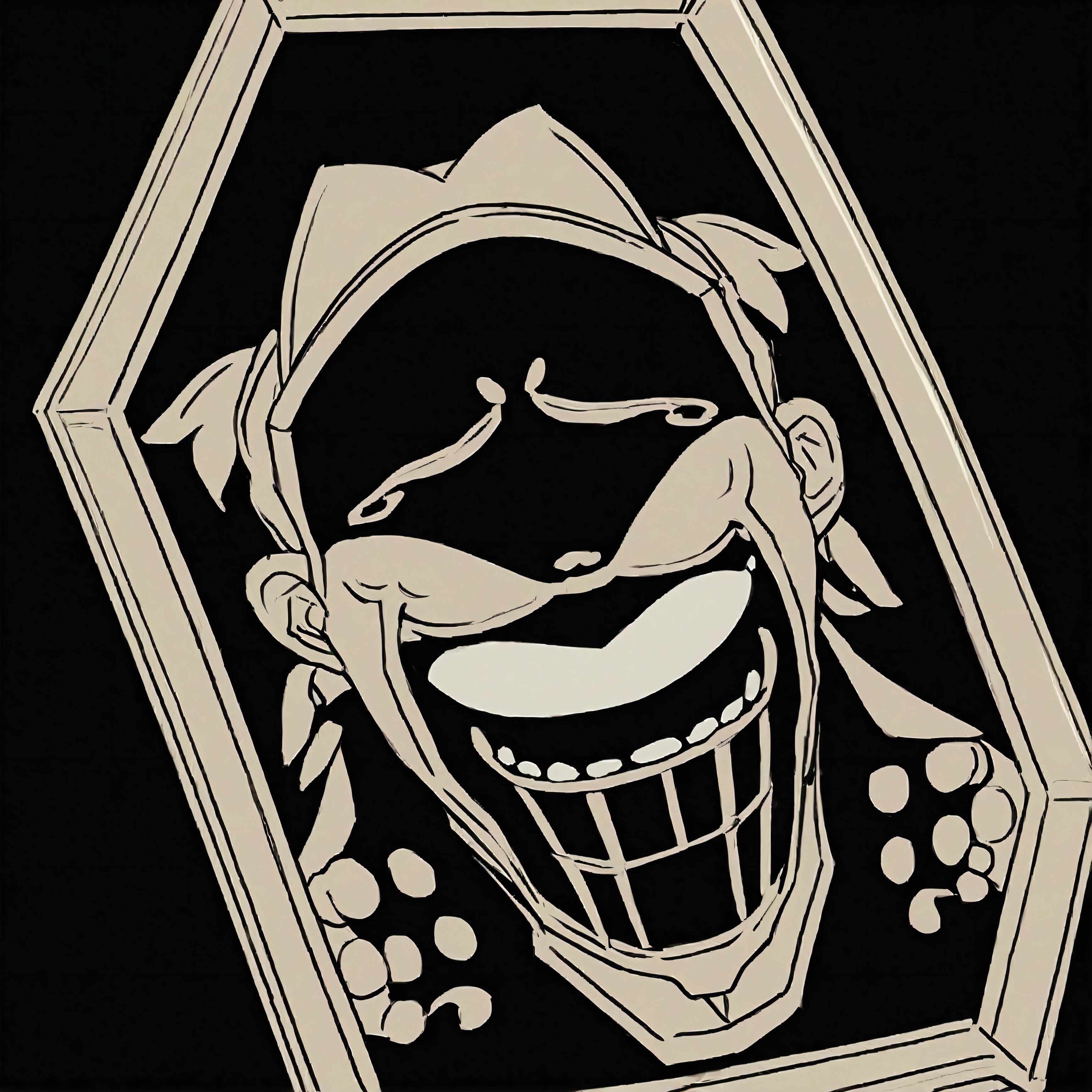Gengar Pokemon ink painting black and white powerful