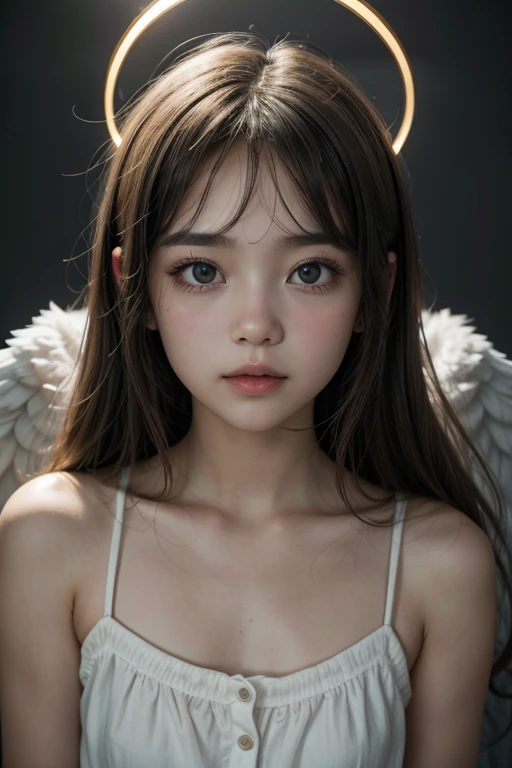 spiritual Fantastic images 4K Woman Angel Beautiful and gentle Upper Body Looking straight at the camera