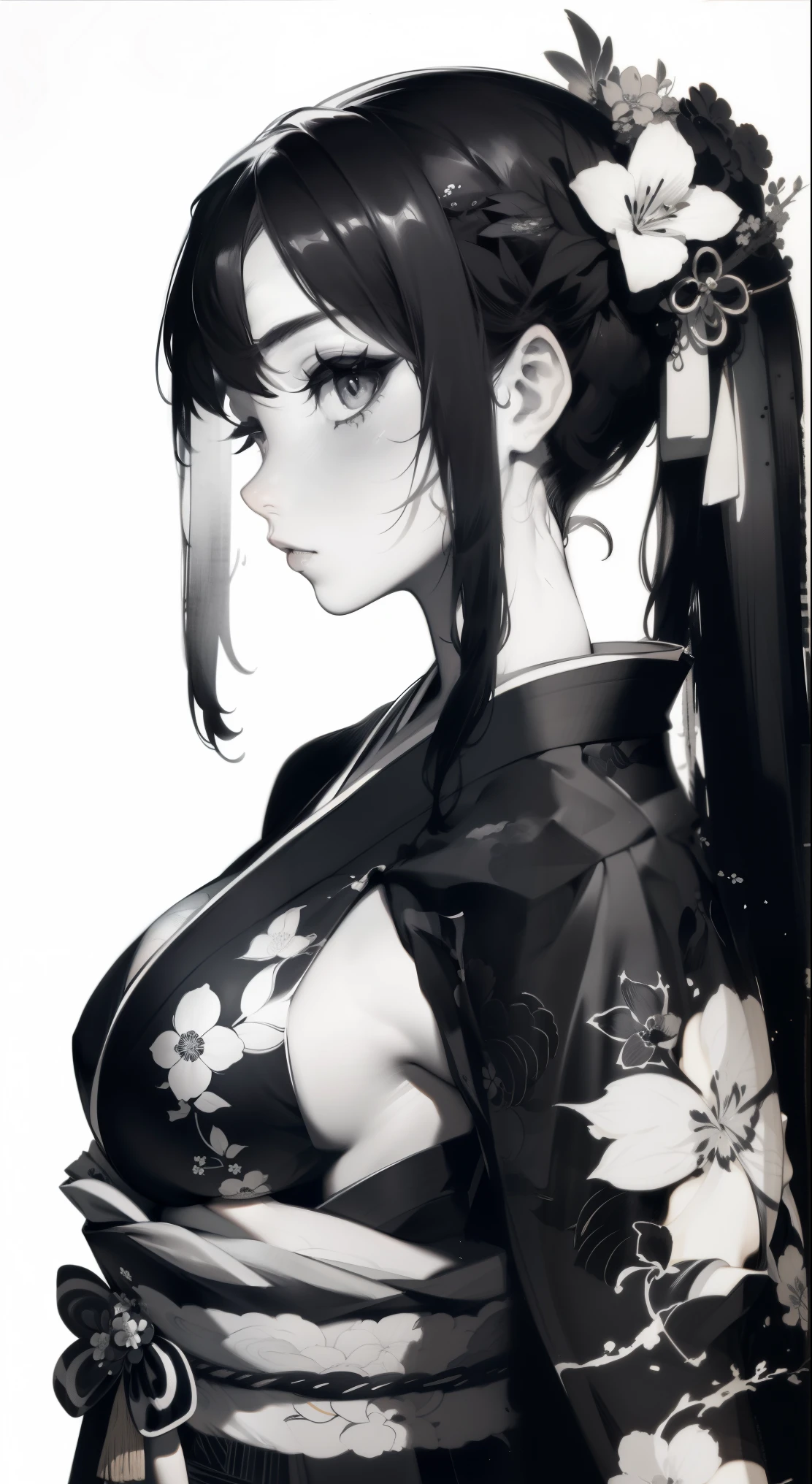 Wait warrior sexy, pretty face, Delicious Company, Alluring figure, Wearing a sexy open kimono. The artwork is created in a medium reminiscent of Japanese ink paintings....., Features bold brushstrokes and a Monochromatic color palette. artist&#39;Masterful technique reveals the intensity and power of the image&#39;sense of presence，with the highest quality, Perfectly capture every detail with ultra-high resolution. Textures and intricate patterns on kimonos are rendered with extreme precision. Lighting is carefully designed，Enhance drama, Features deep shadows and subtle highlights. general, The artwork exudes elegance and power, Combining traditional Japanese aesthetics with a modern feel. Monochromatic color palette, Combine details, Create captivating and immersive experiences for your audience,obra maestra, Sudoroso, Congestión congestionada, Puedo ver el valle, Serpiente grande, serpiente con cuerpo como Tentáculos, atrapada por la serpiente, Presión apasionada (((Bobina de pitón gigante, Presión apasionada, ))), bobina,((Joven está envuelto alrededor de una pitón gigante)), Envuelto en, Asfixia, Expresión dolorosa, Ojos giratorios, Ojos confundidos, Ojos hacia arriba, ahegao, Cara de éxtasis, Pechos enormes, 