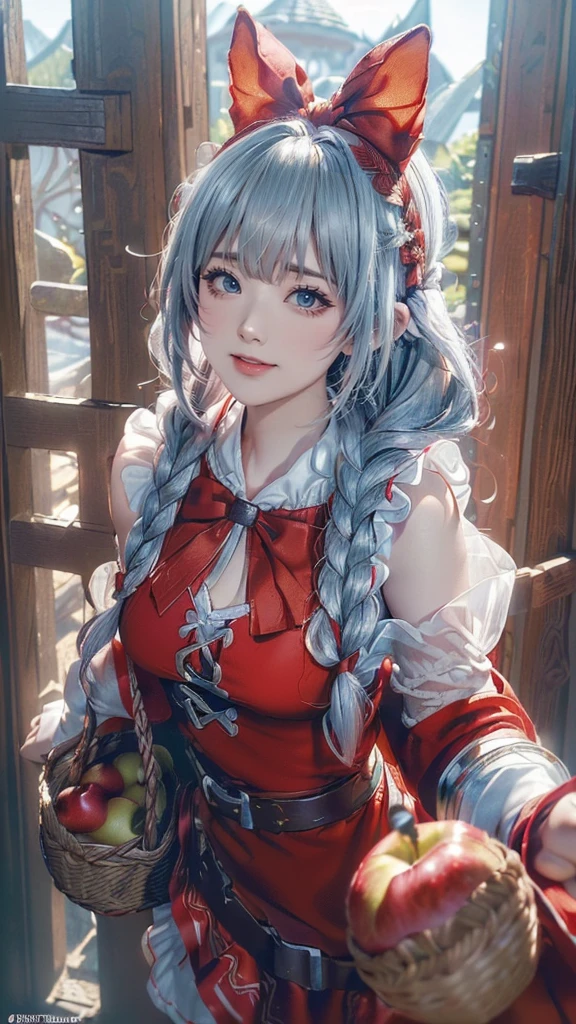 ((sfw: 1.4)), (sfw,She is wearing a long white embroidered skirt, a red blouse with lace, a white apron tied around her waist, blue socks, and brown leather shoes.A blue scarf is on her head. Yes, her accessories include necklaces, earrings, and bracelets. 1 Girl)), Ultra High Resolution, (Realistic: 1.4), RAW Photo, Best Quality, (Photorealistic Stick), Focus, Soft Light, ((15 years old)), (( (young face))), (surface), (depth of field), masterpiece, (realistic), woman, bangs, ((1 girl))