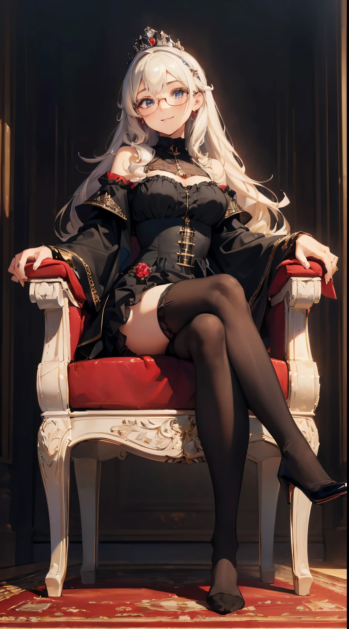 tmasterpiece, Best quality at best, A high resolution,Lori huge breasts cleavage,cat ear,red eyes,White hair,White silk plus black silk,leg loops, Barefoot,Huge breasts,pantyless,Sex uniforms