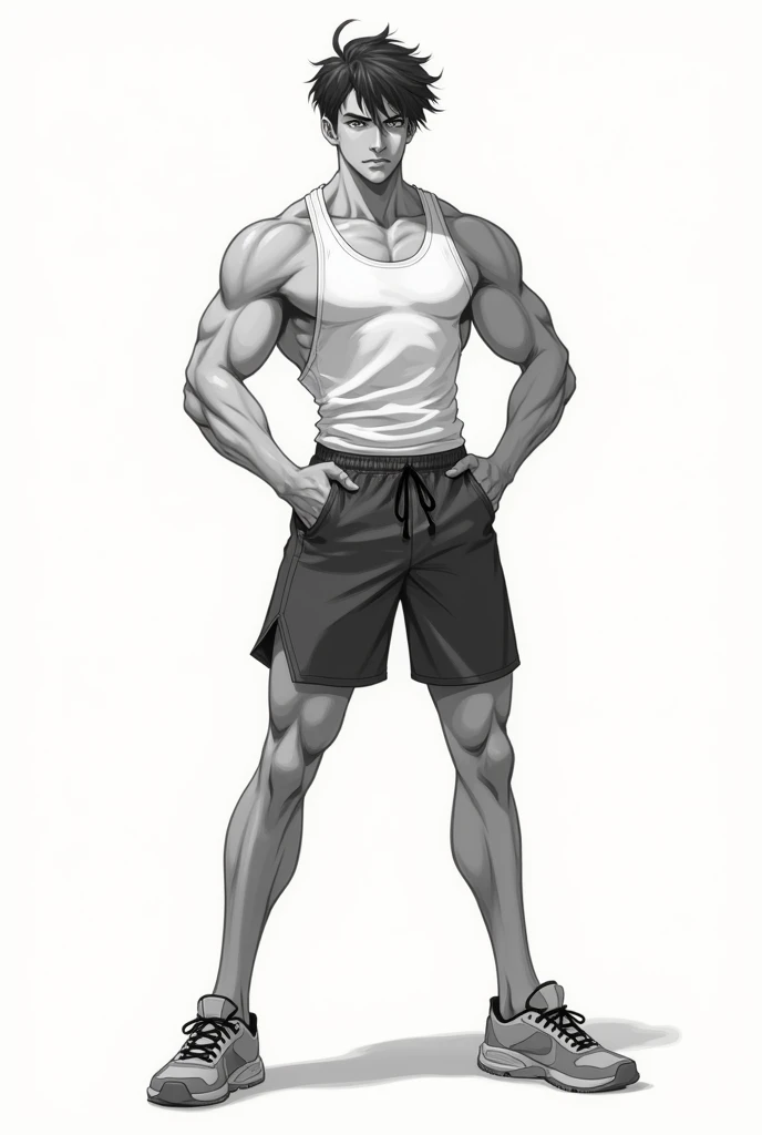 Hot natural man in white swim trunks showing off his big dick work of art, best qualityer, outline, standing alone, facial hair, 1 , muscular, just, mature man, stretch shirt, shorth hair, wide pectorals, tight shirt, monochrome, gloves fingerless, Abdomen covered, stubbles, looking ahead at viewer, pants, cropped legs, thick eyebrows, bíceps, gay porn scale of ash, nightwnig fucked by batman, anal gay sex against wall