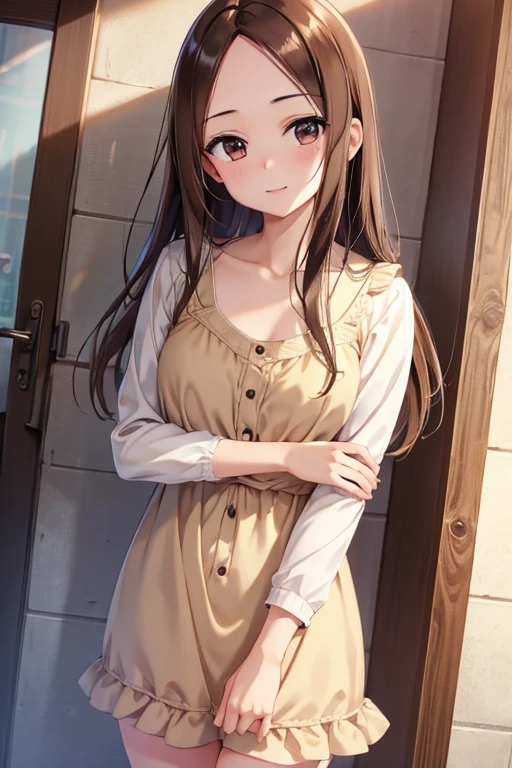 takagi-san、Shiny brown hair, Long Hair,((Medium chest、amount、Center Part:1.2))、 Beautiful brown eyes、smile、Shining Eyes, (fine grain)、Very beautiful eyes、Very detailed顔, Detailed eyes, Cowboy Shot,




((masterpiece, Best Quality, Very detailed, Very nice 8K CG wallpaper)), 
Best Quality,girl, Frill dress、city、sunset