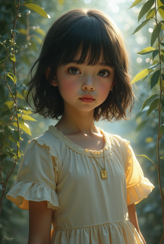 Girl, realist, sitting, VIEW FROM ABOVE