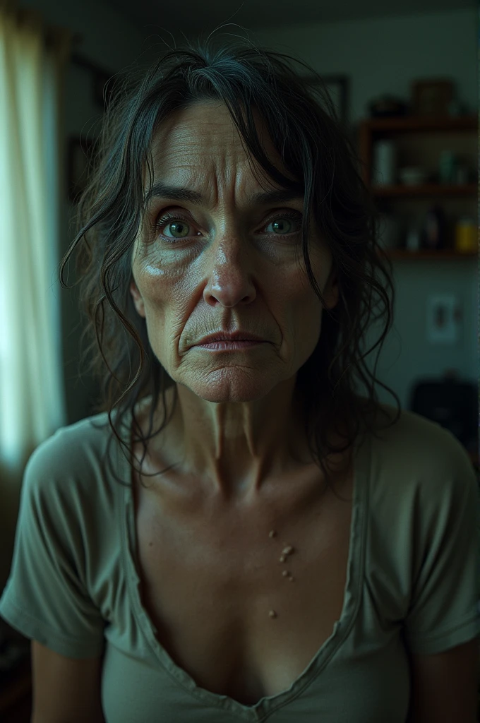 A tired woman who wants to kill her husband because of fatigue 
