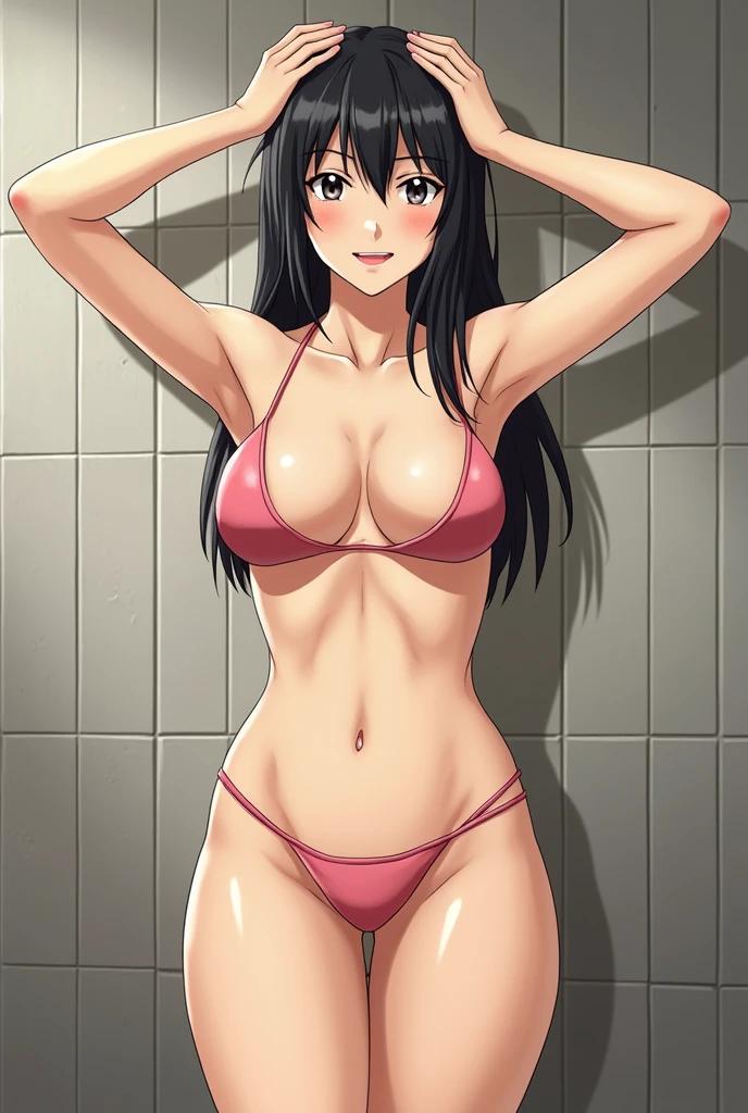 (Sun: 1.7), indoors, gymnasium, vaulting box, balance beam, exercise mat, sitting shyly, sitting on an exercise mat, seductive sitting, posture with emphasis on breasts, erotic animation, (red leotard bikini), bewitching leotard bikini with white details, navel, lower abdomen, groin, red_hairband, black hair, long hair, green eyes, side hair, straight, V Bang, 1 girl, 20 years old, young woman, beautiful fingers, beautiful long legs, (spread legs: 1.2), beautiful body, beautiful nose, beautiful character design, perfect eyes, perfect face, Watch Audience, (innocent_big_eyes:1.0), (expressionless:1.3), NSFW, official art, highly detailed CG Unity 8k wallpaper, perfect lighting, Colorful, Bright_Front_face_Lighting, (Masterpiece: 1.0), (Best Quality: 1.0), Ultra High Definition, 4K, Ultra Detail, Photo, 8K, HDR, Hi-Res, Absurdity: 1.2, Kodak portra 400, Film Grain, Blurry Background, Bokeh: 1.2, Lens Flare, (vibrant_color:1.2) (Beautiful, Big Breasts: 1.4 ), (beautiful face: 1.5), (narrow waist),