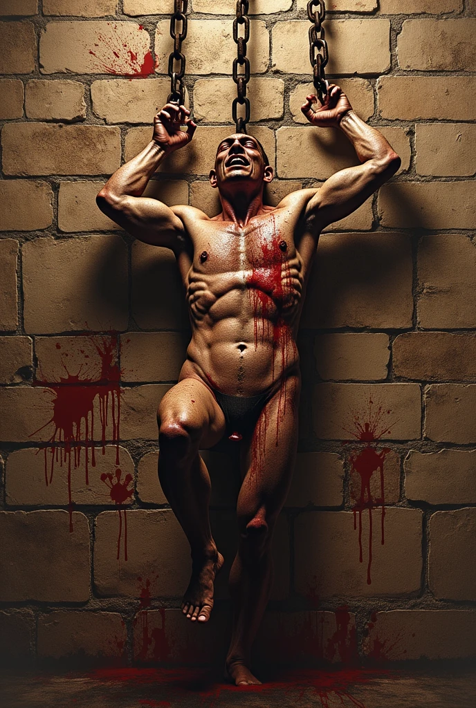18 year old werewolf boy,Shirtless,red colored skin,The barefoot,Scarred,On your stomach, sexy penis, sexy body, all body , masculine