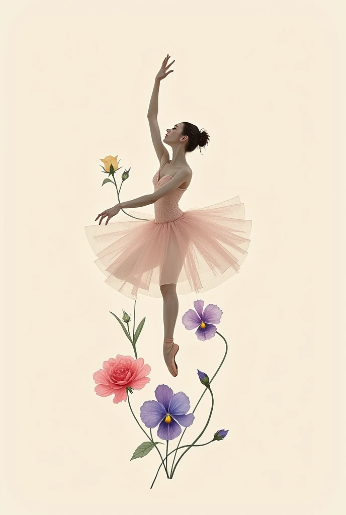 gothic ballerina tattoo with loose hair