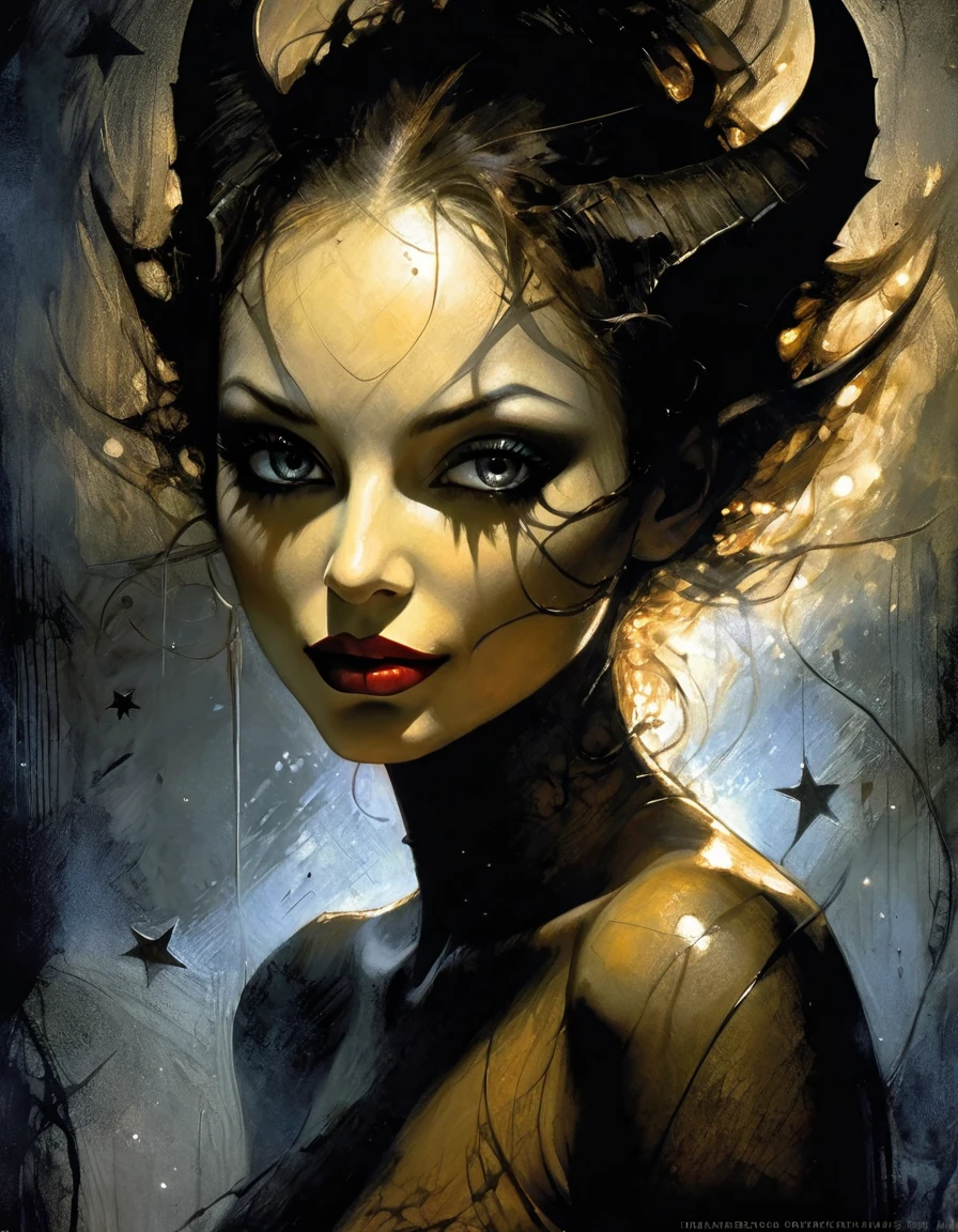 James Gurney, Surrealist art , dream-like, mysterious, Provocative, symbolic, Complex, detailed,, (Gothic but very beautiful:1.4), (masterpiece, Highest quality:1.4) , Nicola Samori Style, Goddess of Eros、naked, I&#39;Iはサイレンのように美しいです