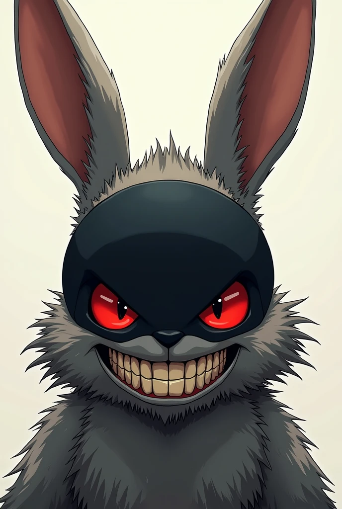 best quality, expressive eyes, perfect face, (1boy), sexy, anthro, (black bunny ears), apron, butcher, closeup, bloody, scary face, messy hair, genshim impact style, black hair, with tattoo, male, handsome, smug, Chibi , background white, uwu, (headshot), bloodstainai,