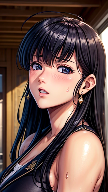 masterpiece, Best Quality, (Unreal Engine), reality:1.5, Ultra-high resolution, Rich contrast, super high quality, 8k, Very detailed texture, Unbelievably absurd, Very detailed, Complex, colorful, Clear Image, Sharp focus, Digital Blending, (Hasselblad Photos, Dynamic Angle), 

Beautiful woman, Kyoko Otonashi, Long Hair, ((humidity, Sticky with sweat), (Wear a tight business suit,Bold sexy pose), Vivid expression, Healthy Body, Beautifully detailed sweat glands, Smooth skin texture, Beautiful Skin, Beautifully drawn eyes, (Functional), (Attractive face:1.2), (Glowing Skin), (Big Breasts), [Dynamic pose, 

indoor, Working in the city,  